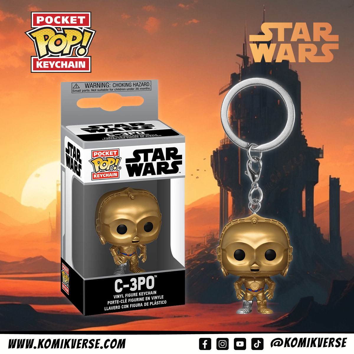 Funko Star Wars 3-CPO Pocket POP! Keychain